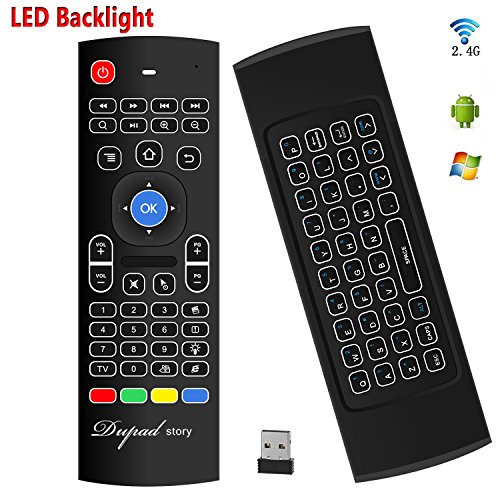 You are currently viewing Dupad Story Air Remote Mouse MX3 Pro,2.4G Backlit Kodi Remote Control,Mini Wireless Keyboard & Infrared Remote Control Learning, Best for Android Smart Tv Box HTPC IPTV PC Pad Xbox Raspberry pi 3